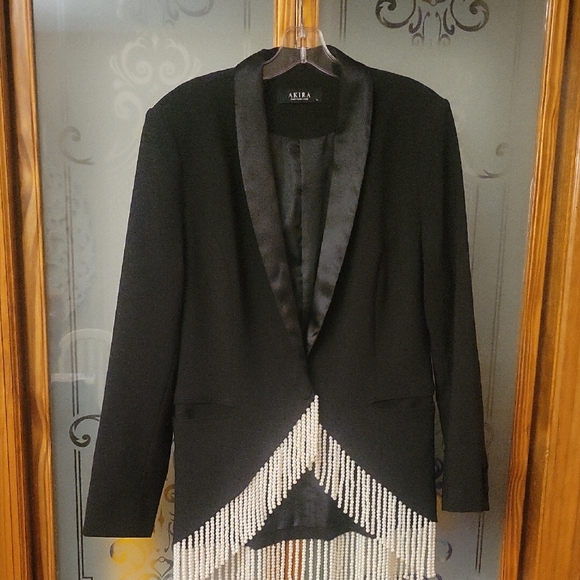 AKIRA Jackets & Blazers - Akira Pearl Fringe Blazer Worn Once